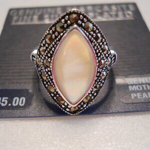 Marcasite and Mother of Pearl Ring     8-30